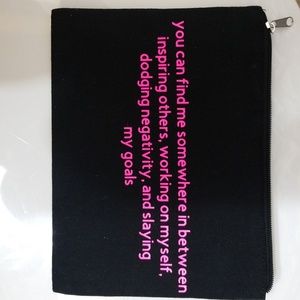 Cosmetic bag black and pink